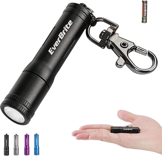 EverBrite Mini LED Keychain Flashlight, High Lumen EDC Pocket Light - Camping, Hiking, Emergency (Battery Include)