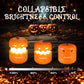 EverBrite Pumpkin Lantern and Headlamp Set (2 of Each), Collapsible Outdoor Halloween Lantern with Lanyard, 2 Modes LED Pumpkin Head Lamp for Halloween Party Decoration, Battery Included