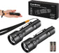 EverBrite 2-Pack 150 Lumens Super Small Mini LED Flashlight, Zoomable Flashlight with Lanyard&Clip, 2 AA Batteries Included